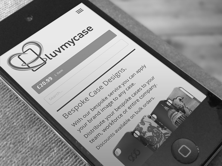 Ecommerce website design and development. Luvmycase.